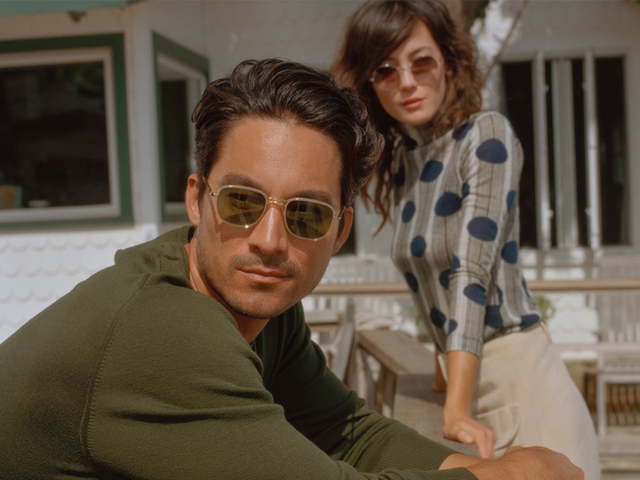 Green rimmed sunglasses outlet