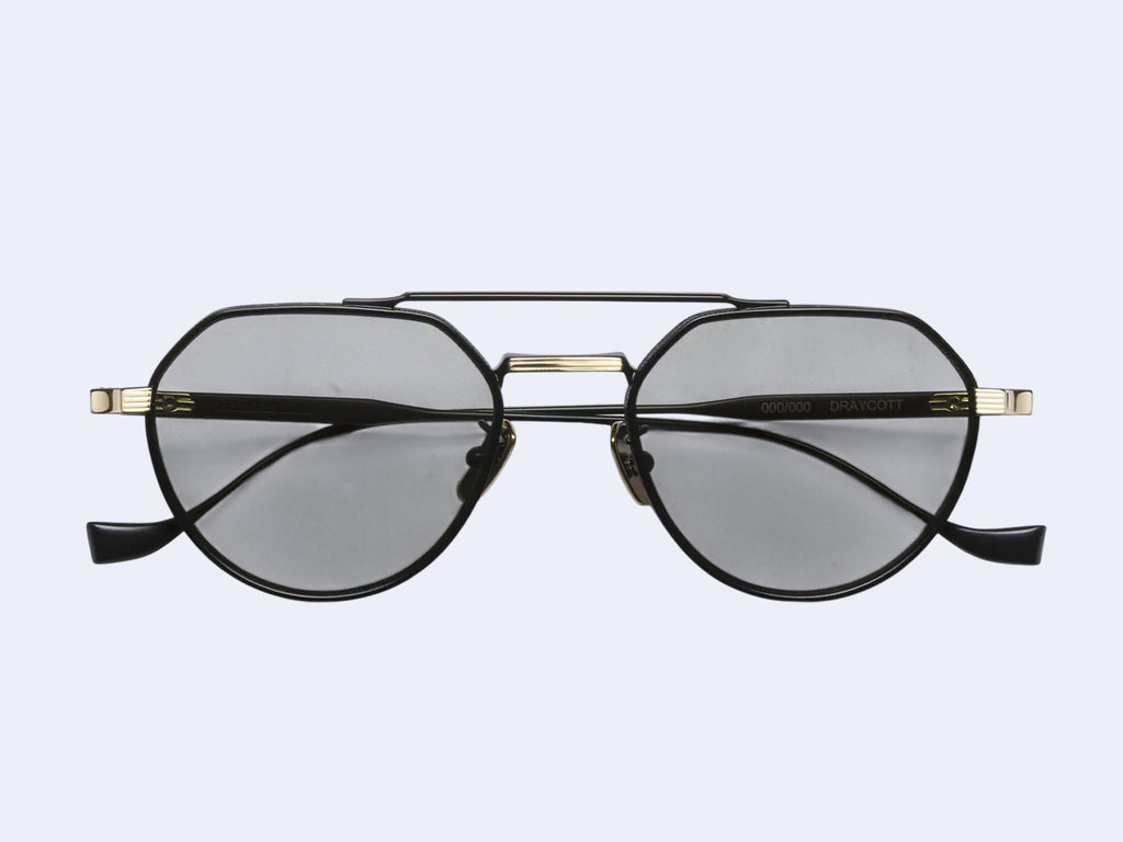 Cutler and Gross Draycott 1426 Round Sun (Black/Gold)