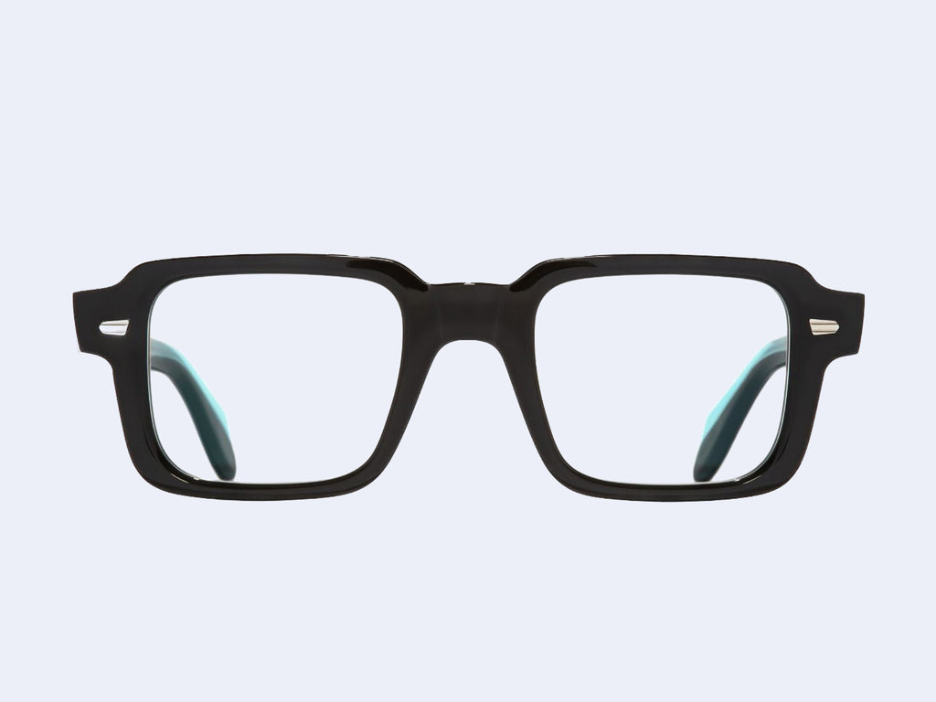 Cutler and Gross 1393 Square (Teal on Black)