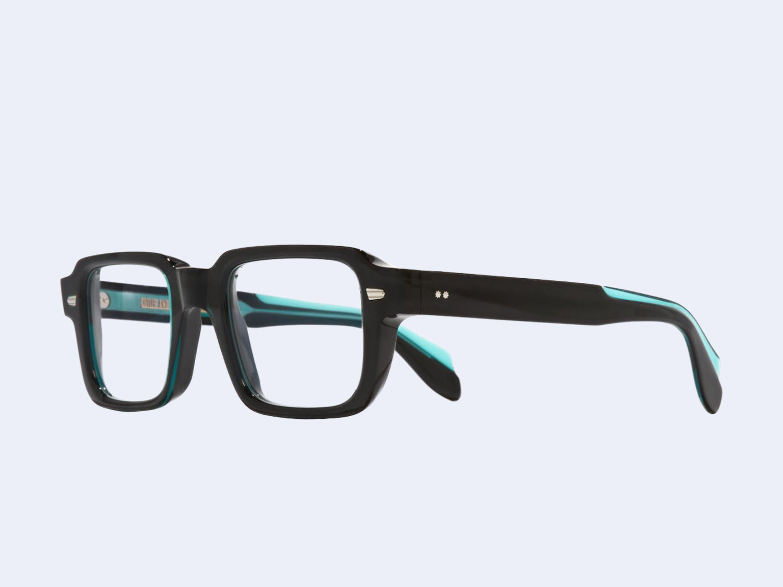 Cutler and Gross 1393 Square (Teal on Black)