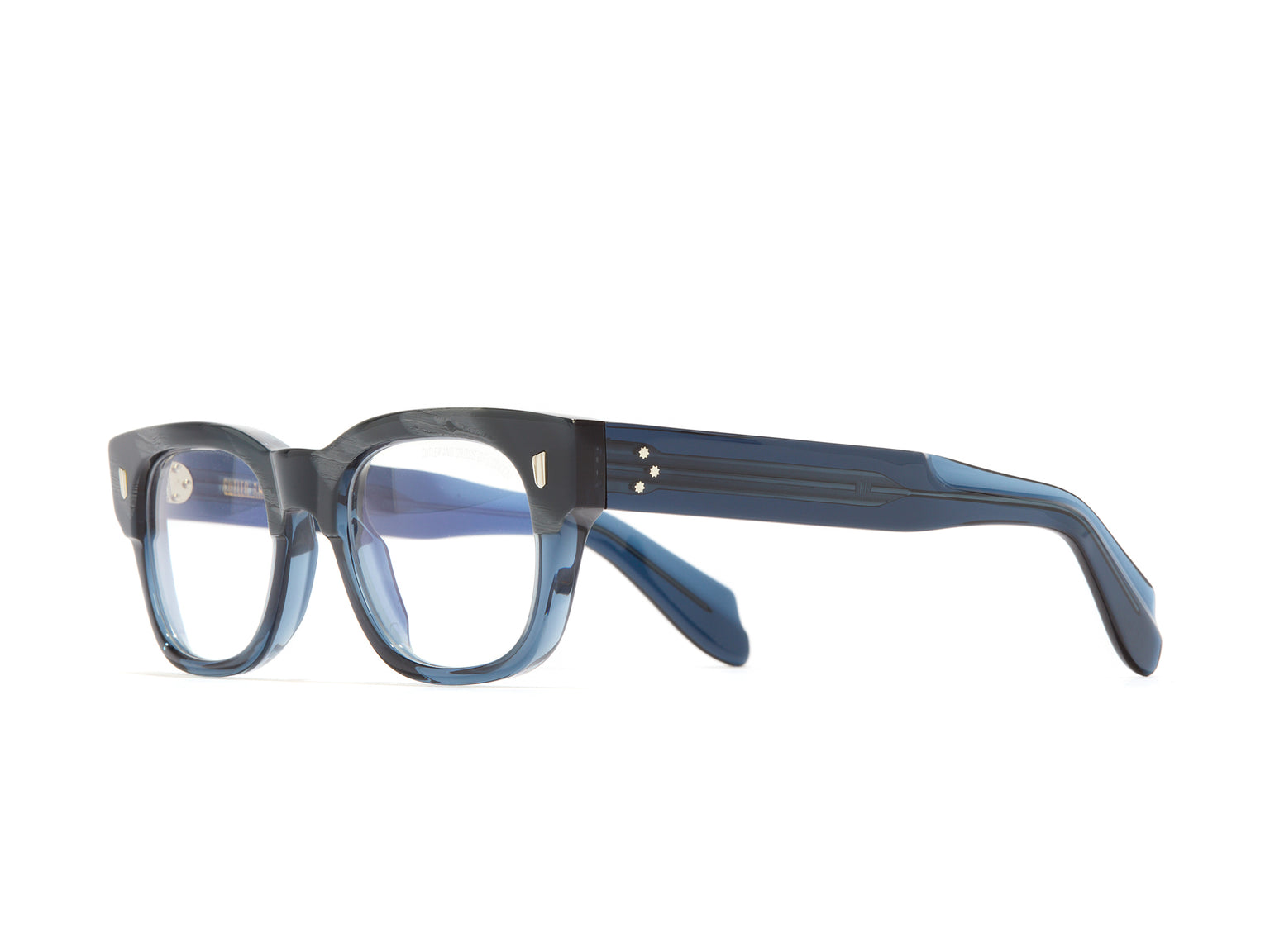Cutler and Gross 1421 Rectangle (Grey Horn on Blue)