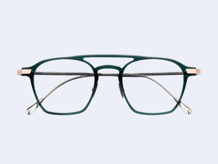 Cutler and Gross 0009 Aviator (Gradient Green on 18K Rose Gold + 18K Rhodium)