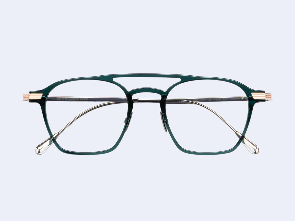 Cutler and Gross 0009 Aviator (Gradient Green on 18K Rose Gold + 18K Rhodium)