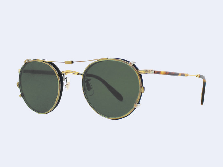 Garrett Leight Wilson Clip (Antique Gold with Green Lens)