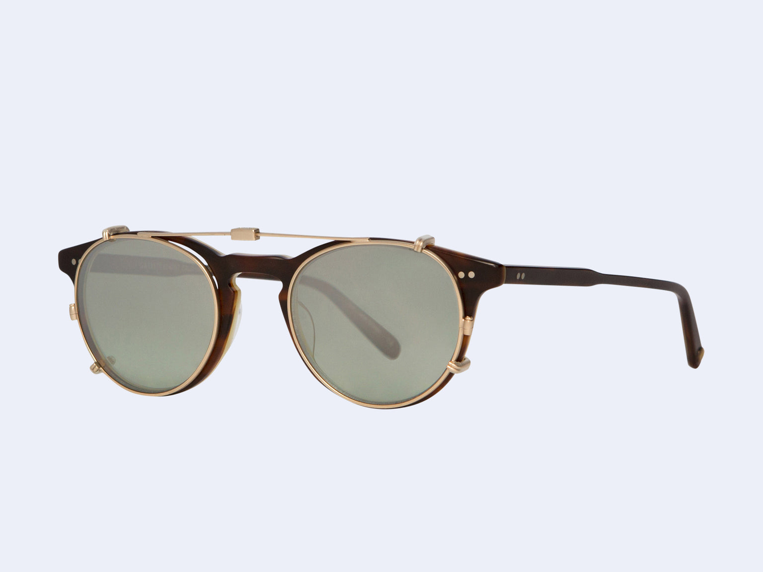 Garrett Leight Winward Clip (Matte Gold with Sage Shadow Mirror Lens)