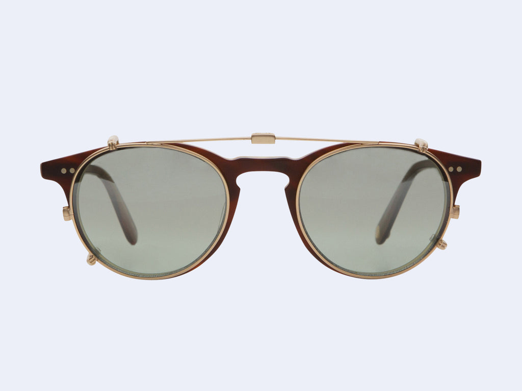 Garrett Leight Winward Clip (Matte Gold with Sage Shadow Mirror Lens)