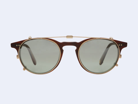 Garrett Leight Winward Clip (Matte Gold with Sage Shadow Mirror Lens)