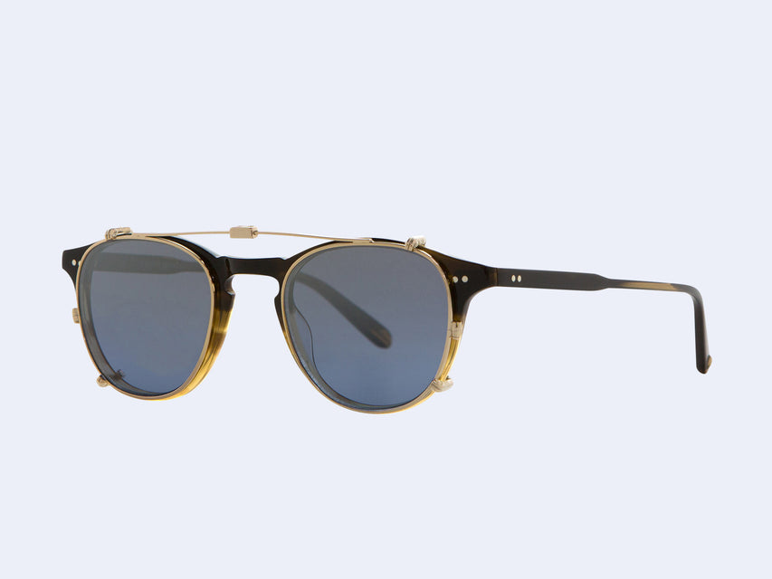 Garrett Leight Hampton Clip (Gold with Blue Shadow Mirror Lens)