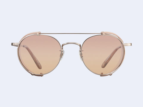 Garrett Leight Wilson M Clip-On Shield (Daydream Leather-Rose Gold)