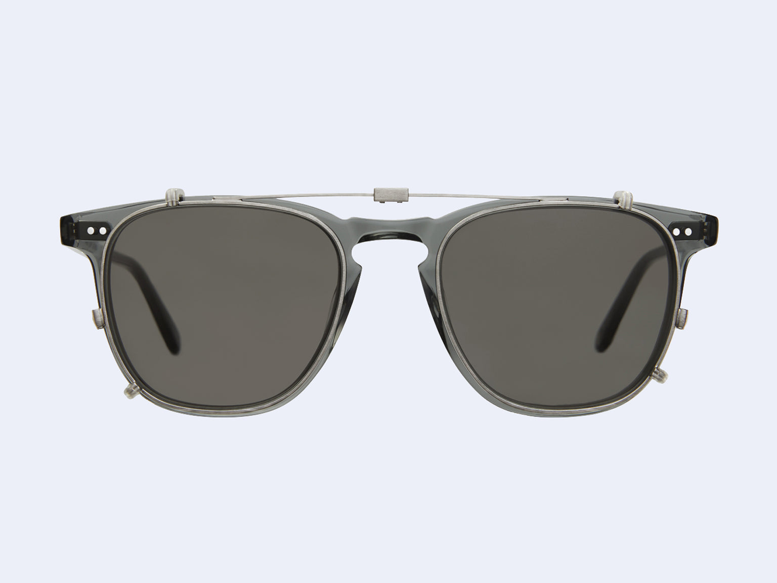 Garrett Leight Brooks Clip (Brushed Silver with G15 Lens)