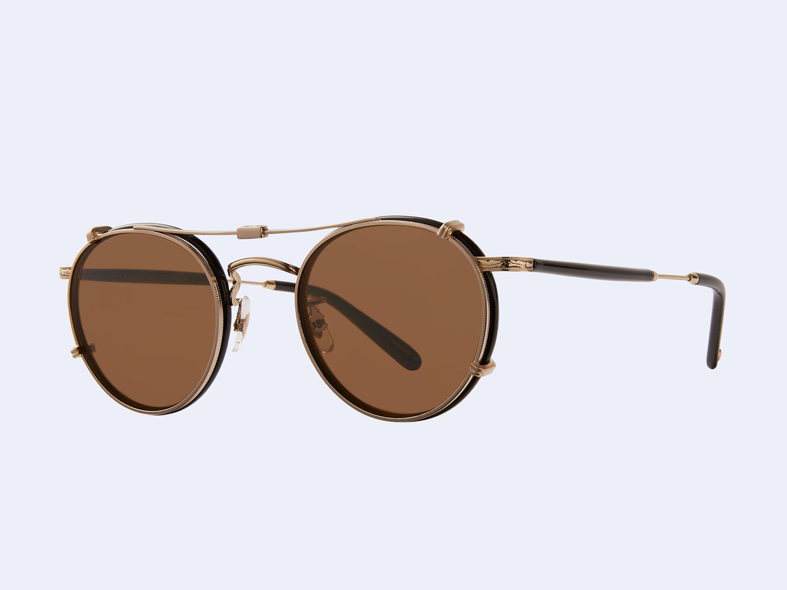 Garrett Leight Wilson Clip (Gold with Brown Lens)