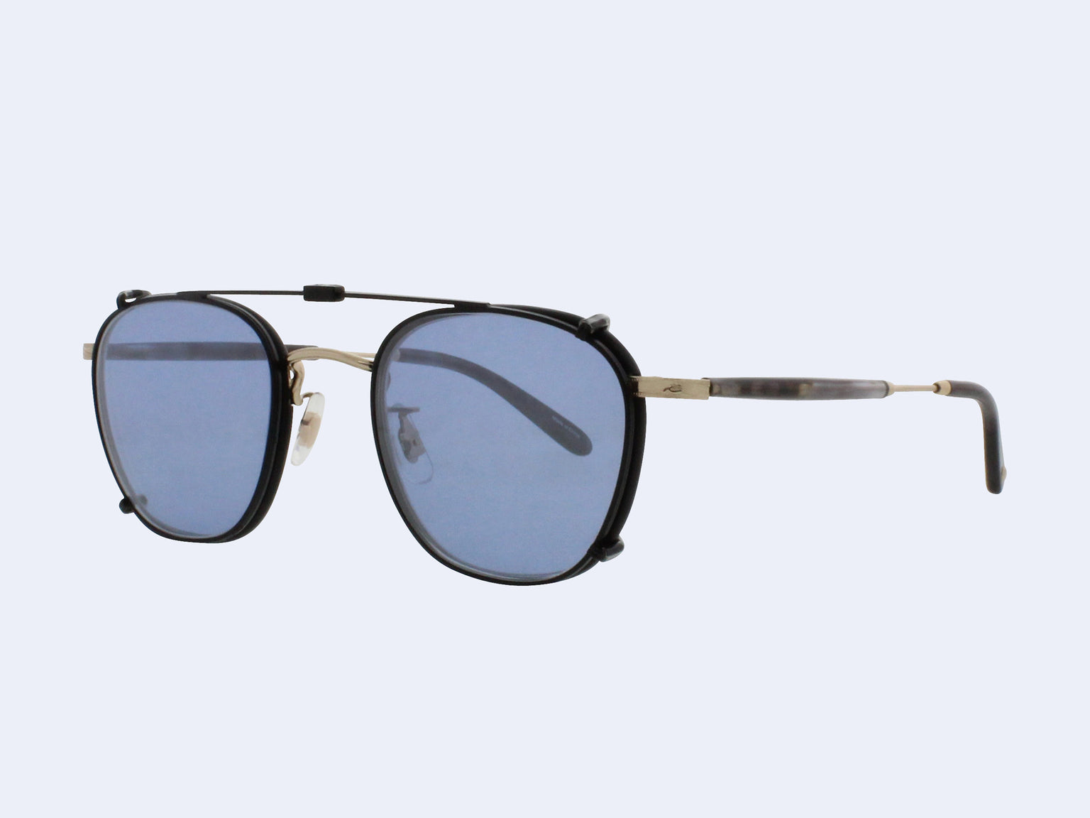 Garrett Leight Grant Clip (Matte Black with Soft Marine Mirror Lens)