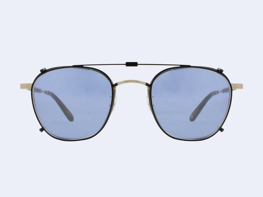 Garrett Leight Grant Clip (Matte Black with Soft Marine Mirror Lens)