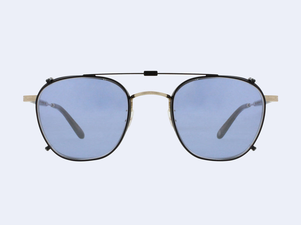 Garrett Leight Grant Clip (Matte Black with Soft Marine Mirror Lens)