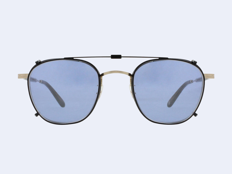 Garrett Leight Grant Clip (Matte Black with Soft Marine Mirror Lens)