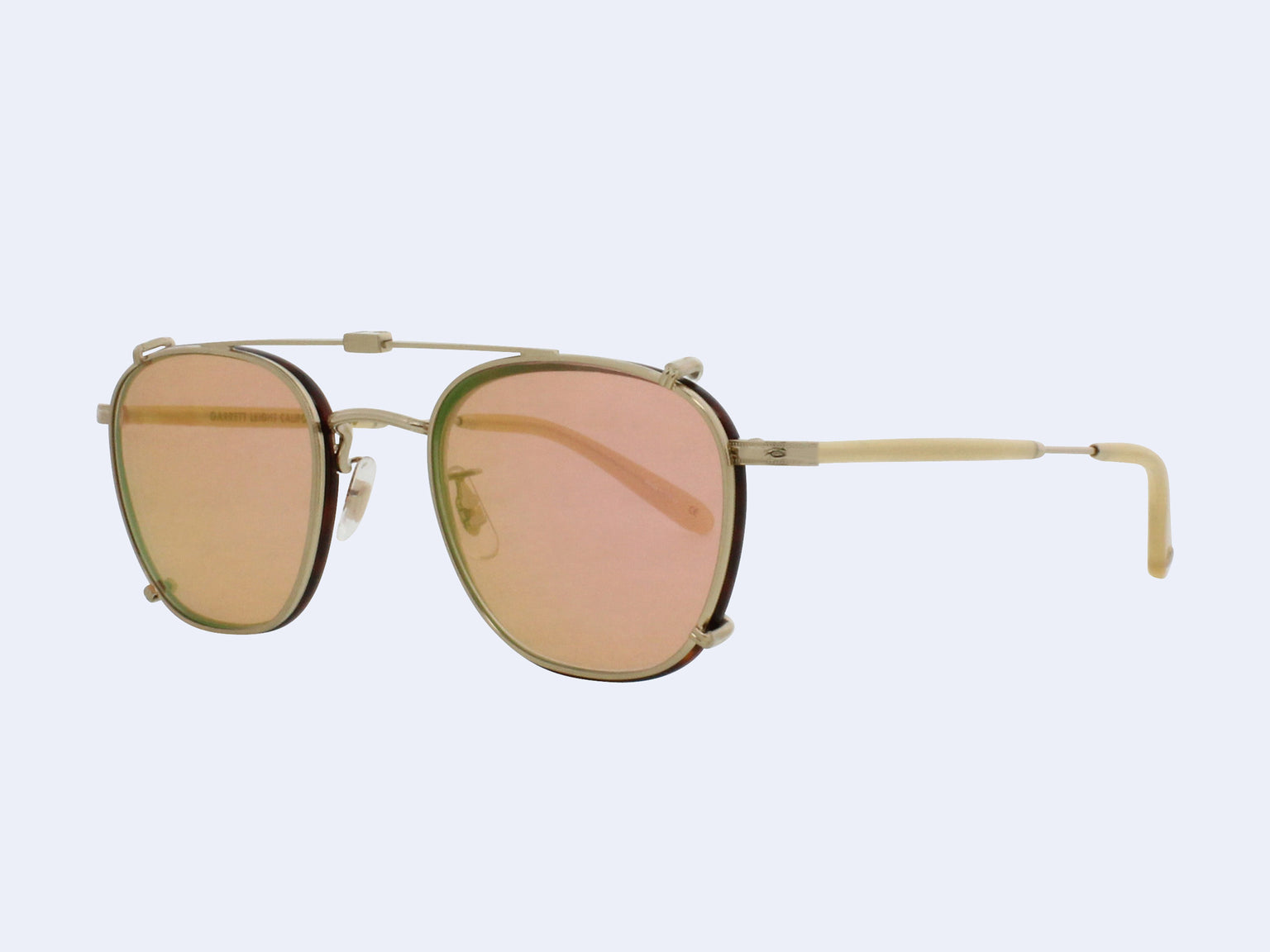 Garrett Leight Grant Clip (Matte Gold with Soft Coral Mirror Lens)