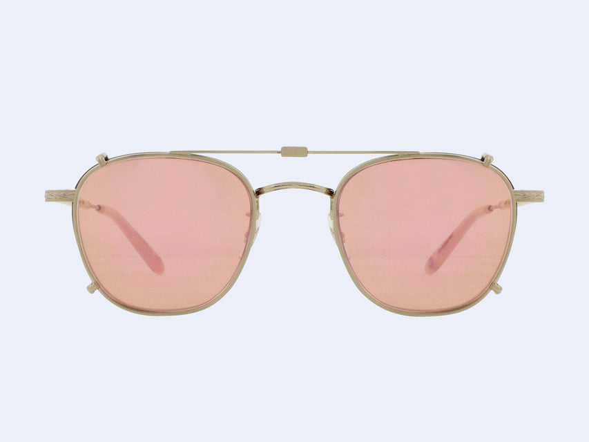 Garrett Leight Grant Clip (Matte Gold with Soft Coral Mirror Lens)