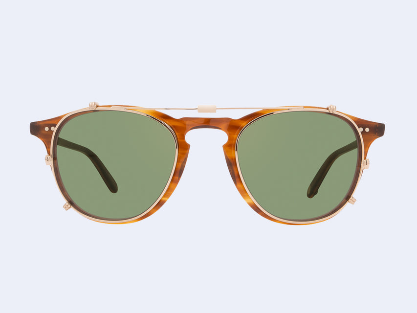 Garrett Leight Hampton Clip (Gold with Green Lens)