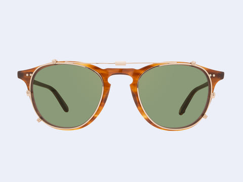 Garrett Leight Hampton Clip (Gold with Green Lens)