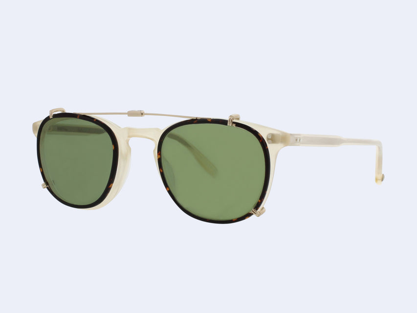 Garrett Leight Kinney Clip (Gold - Dark Golden Tortoise with Green CR-39)