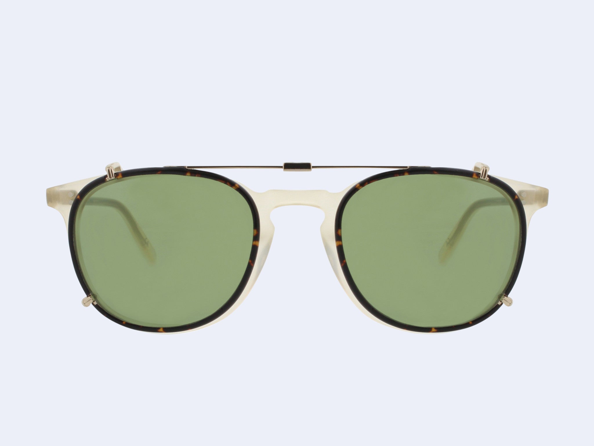 Garrett Leight Kinney Clip (Gold - Dark Golden Tortoise with Green CR-