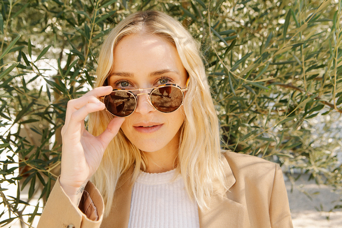 Garrett Leight Wilson Clip (Gold with Brown Lens)