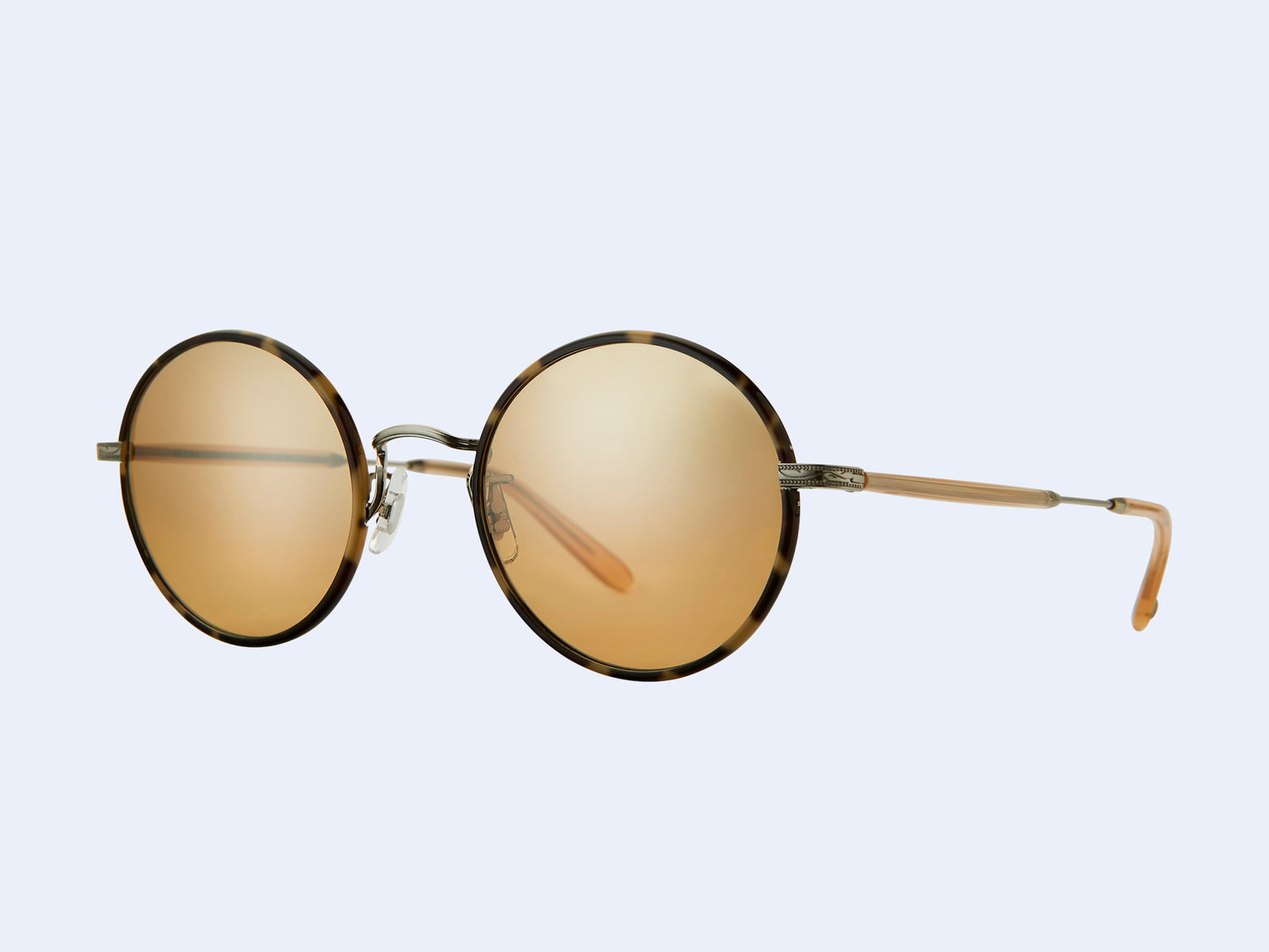 Garrett Leight Fonda Sun (Marzipan-Brushed Silver-Blonde/Halo Mirror)