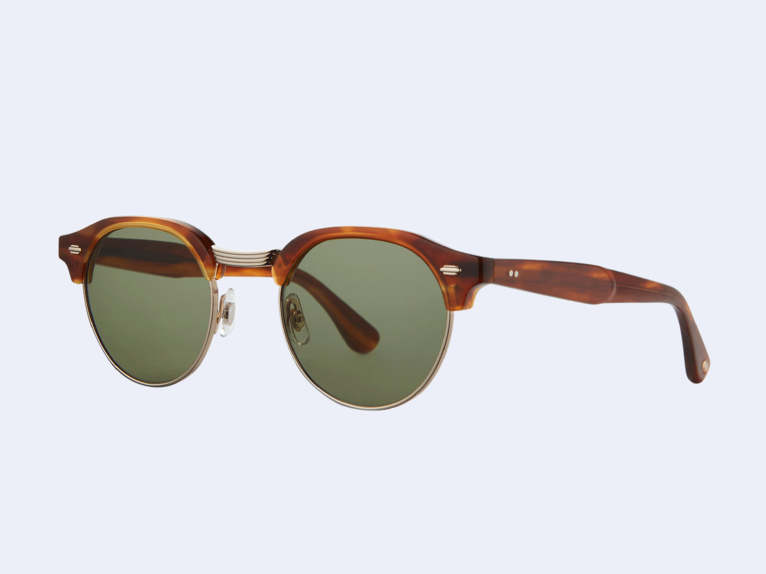 Garrett Leight Oakwood Sun (Honey Amber Tortoise-Gold/Green)