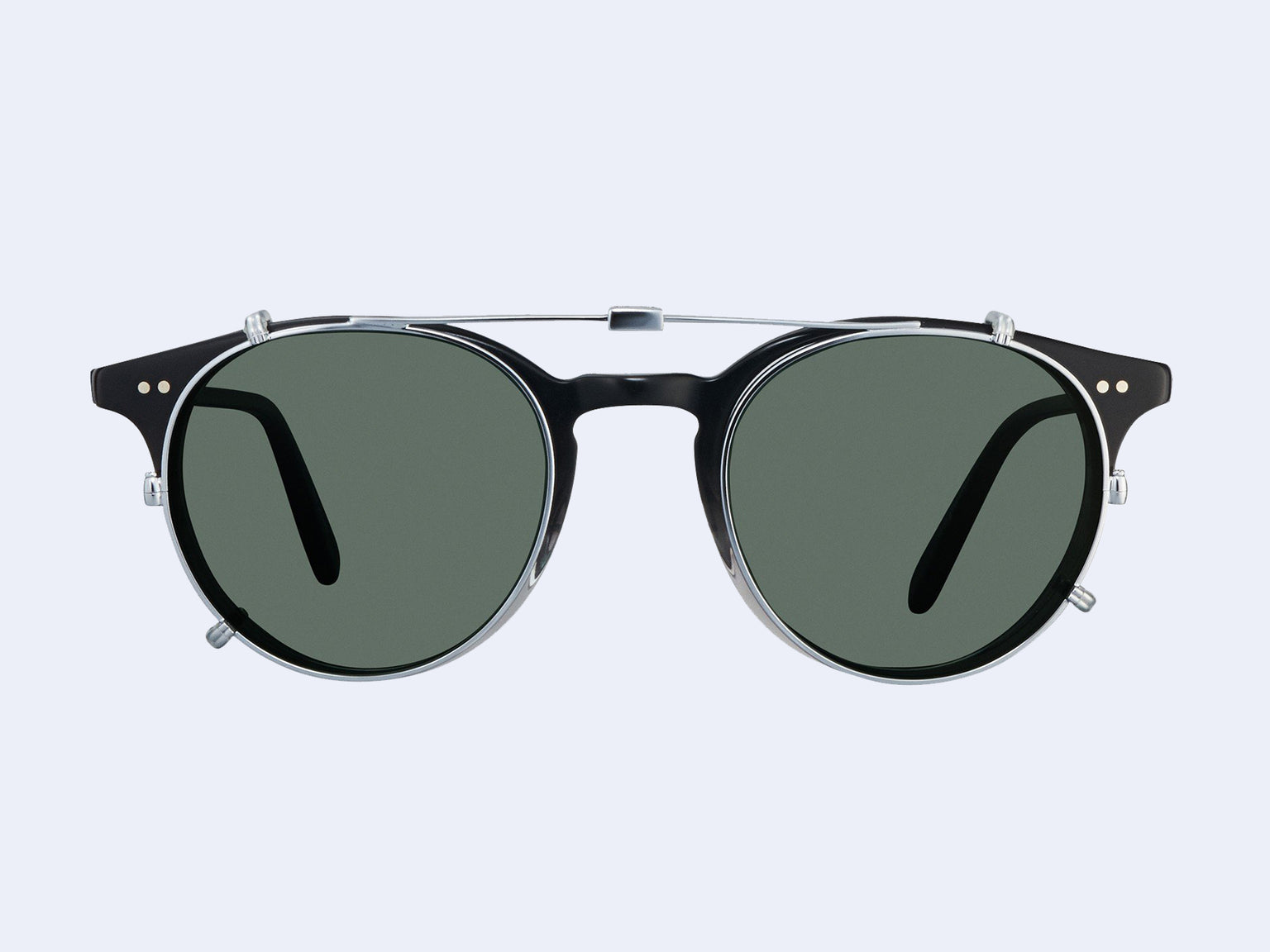 Garrett Leight Clune Clip (Silver with Green)