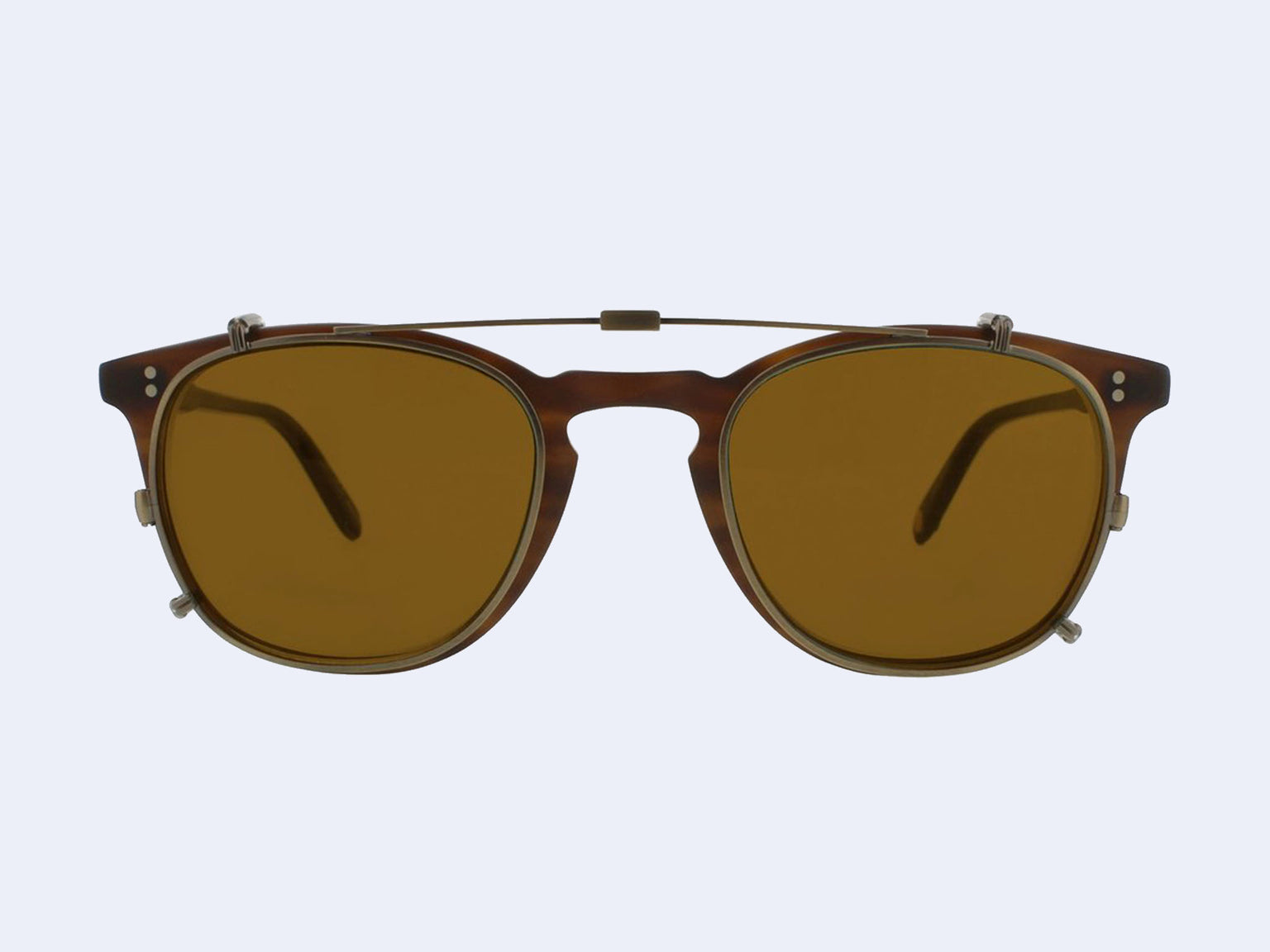 Garrett Leight Kinney Clip (Brushed Gold with Brown Lens)
