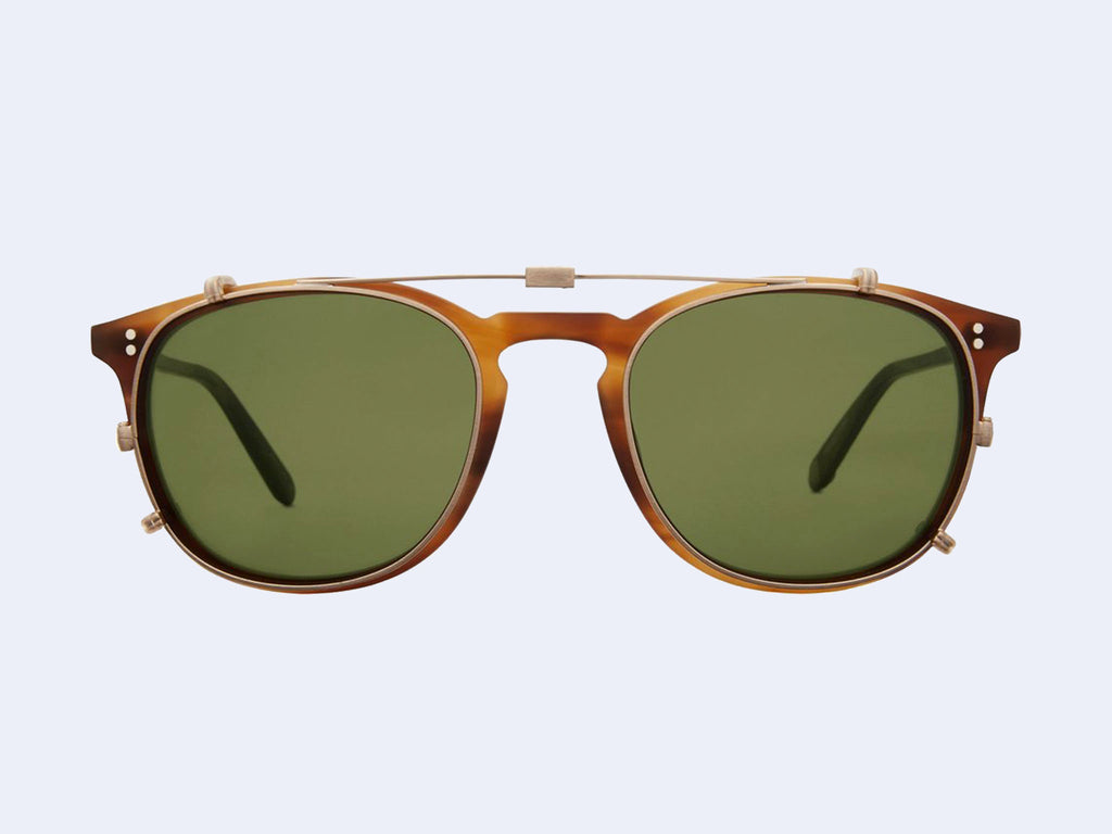 Garrett Leight Kinney Clip (Gold with Green CR-39)