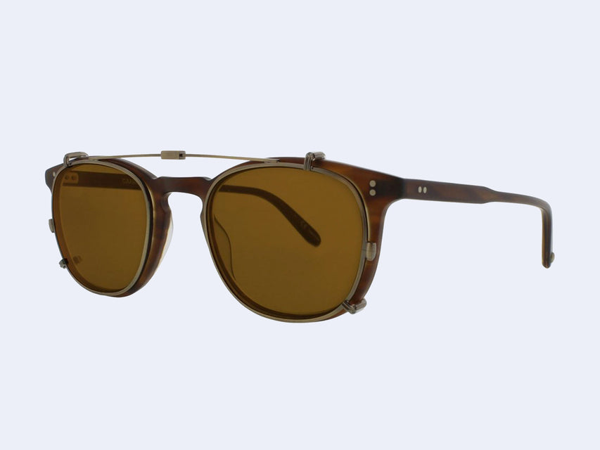 Garrett Leight Kinney Clip (Brushed Gold with Brown Lens)